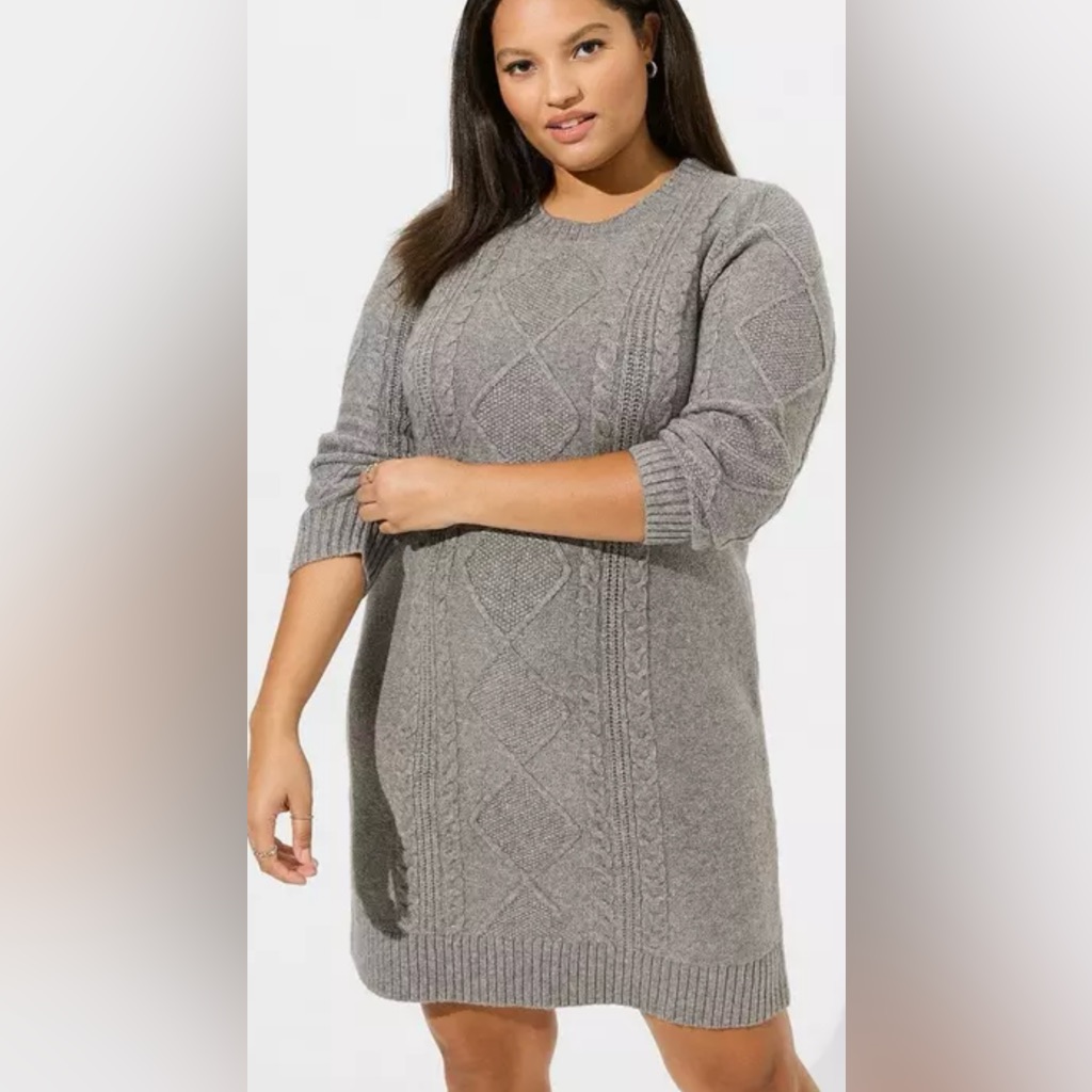 Nwt At The Knee Cotton Acrylic Cable Dress Size 3x